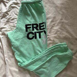 Free City Logo Cotton Sweatpants Size XS